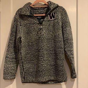 UW University o Washington Sherpa 1/4 Zip Pullover